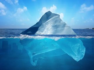 Grafik Eisberg oder Plastiktüte