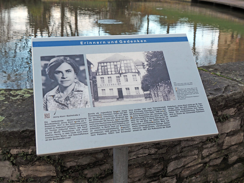 Gedenktafel für Jenny Aloni an der Bachstraße