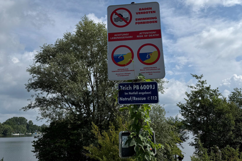 Baden im Lippesee verboten