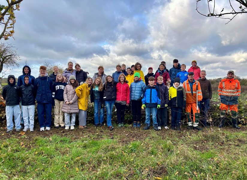 Schulprojekt Totholzhecke Oktober 2025