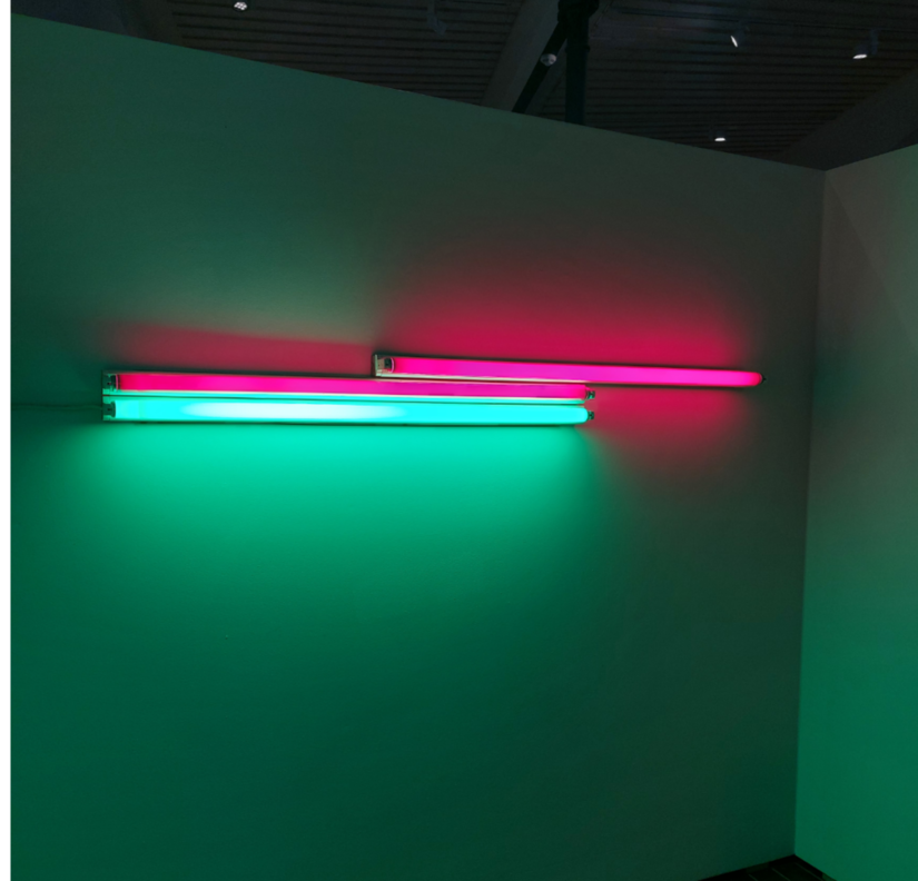 Dan Flavin,  4’ red, red, green fluorescent light