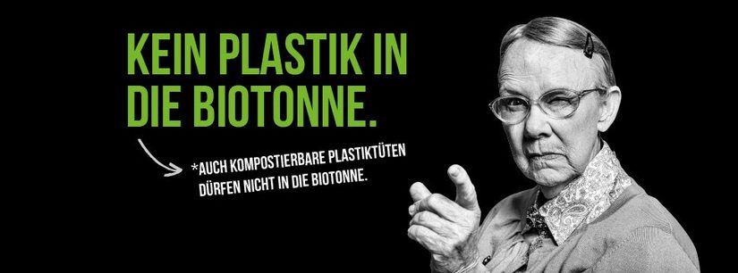 Plakat Kein Plastik in die Biotonne