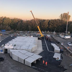 Aufbau der Rampe, Ende Oktober 2018
