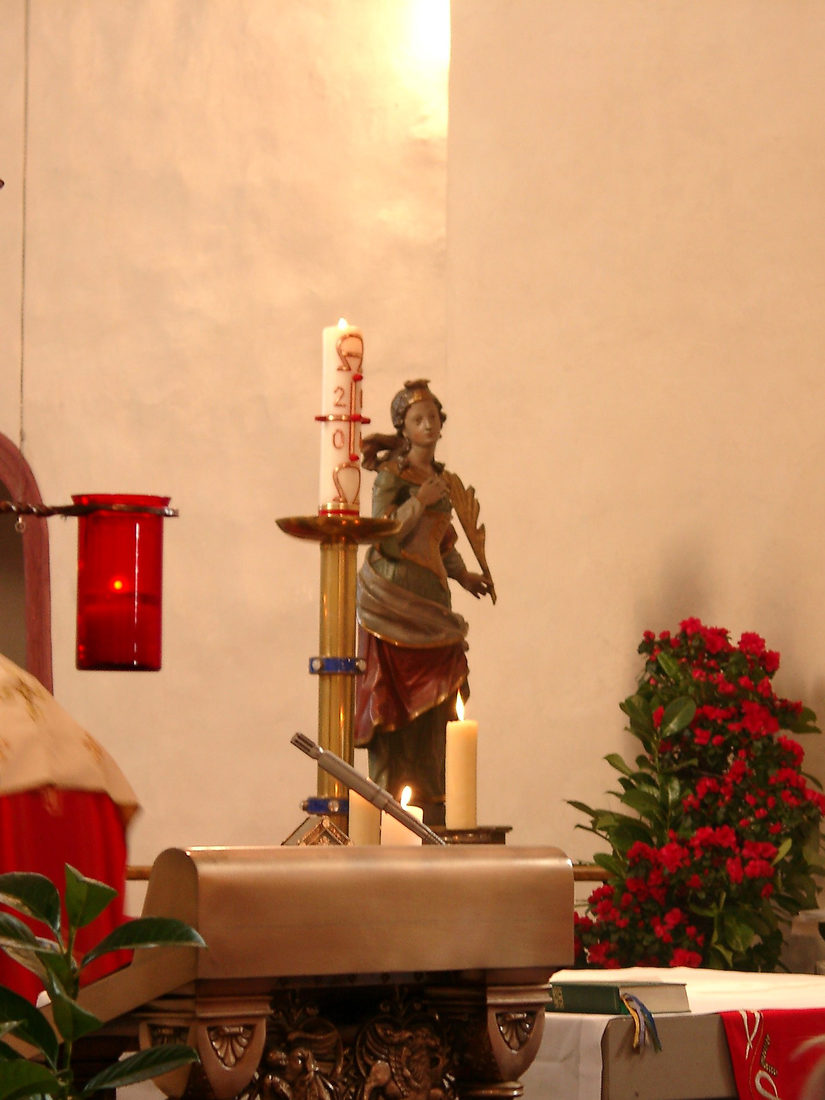Die Agathafigur in der Busdorfkirche