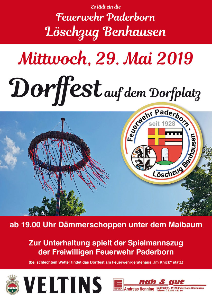 Plakat Dorffest Löschzug Benhausen