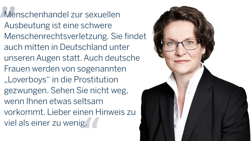 Statement und Foto von Frau Scharrenbach zum Thema Menschenhandel