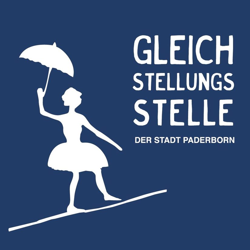 Logo der Gleichstellungsstelle: Seiltänzerin mit Schirm