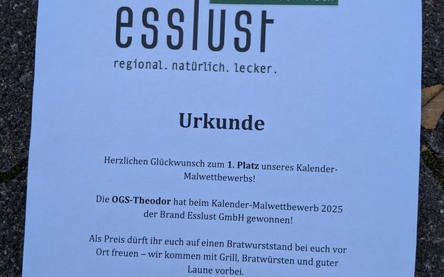 Urkunde von Esslust