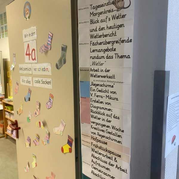 Tagesplan der Klasse 4a