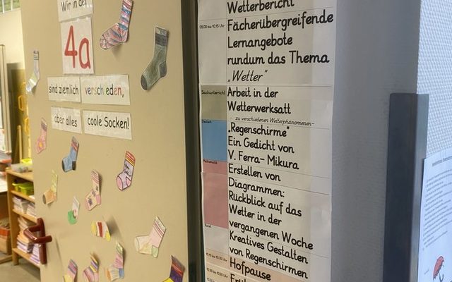 Tagesplan der Klasse 4a