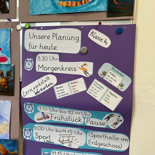 Tagesplan der Klasse 4c