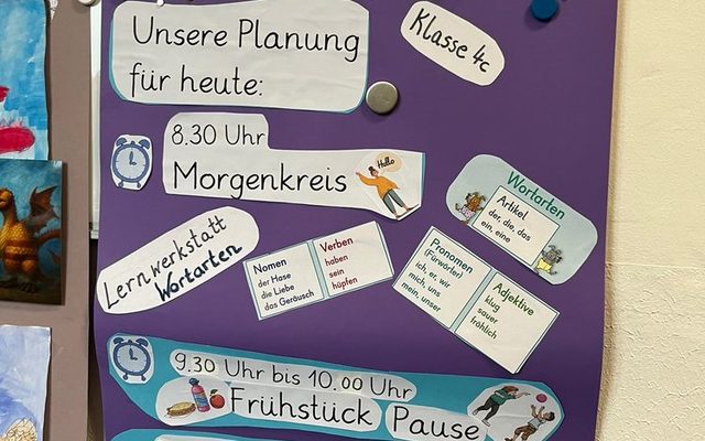 Tagesplan der Klasse 4c