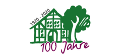 Logo Stadtheide Vereinigung Ein Haus mit einem Baum 100 jähriges Jubiläum