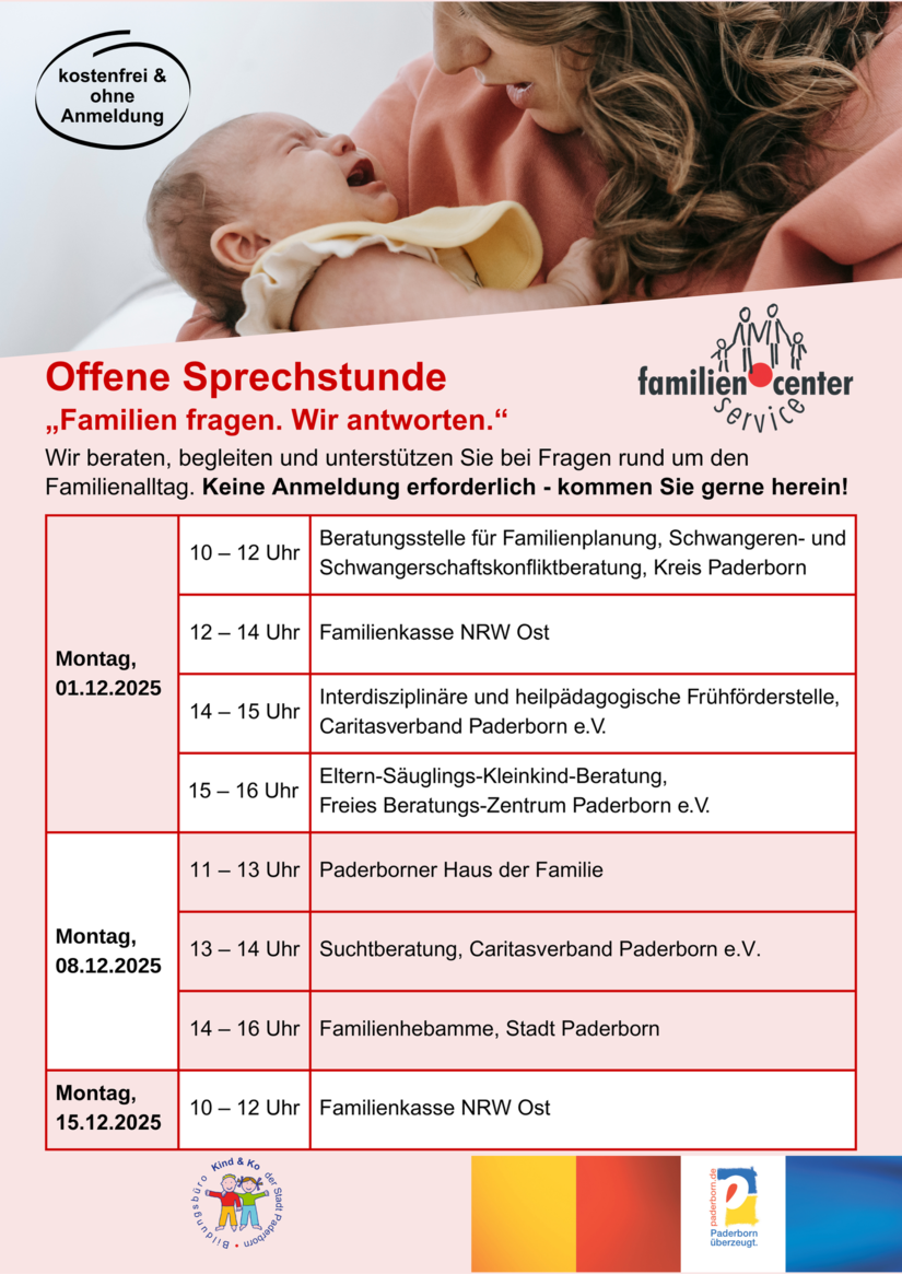 Termine Offene Sprechstunde im Dezember