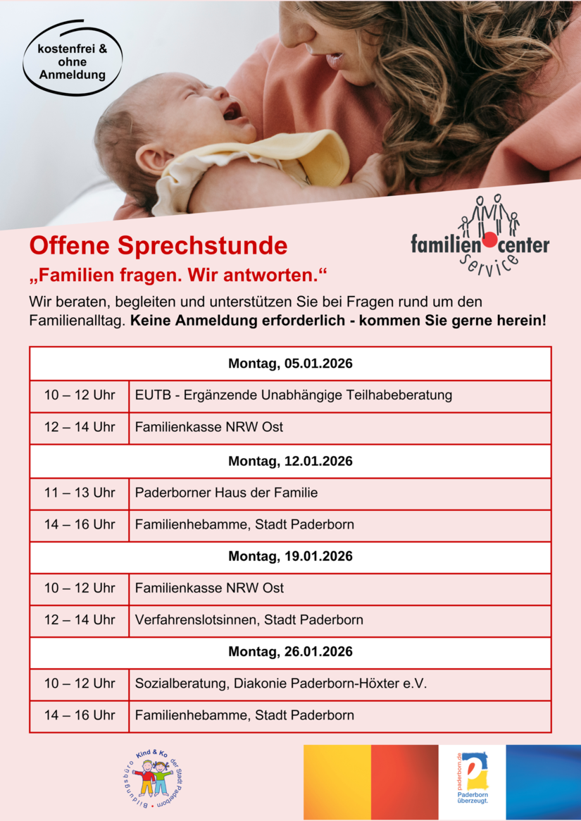Termine Offene Sprechstunde im Januar