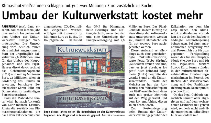 Bericht in Westfälischen Volksblatt