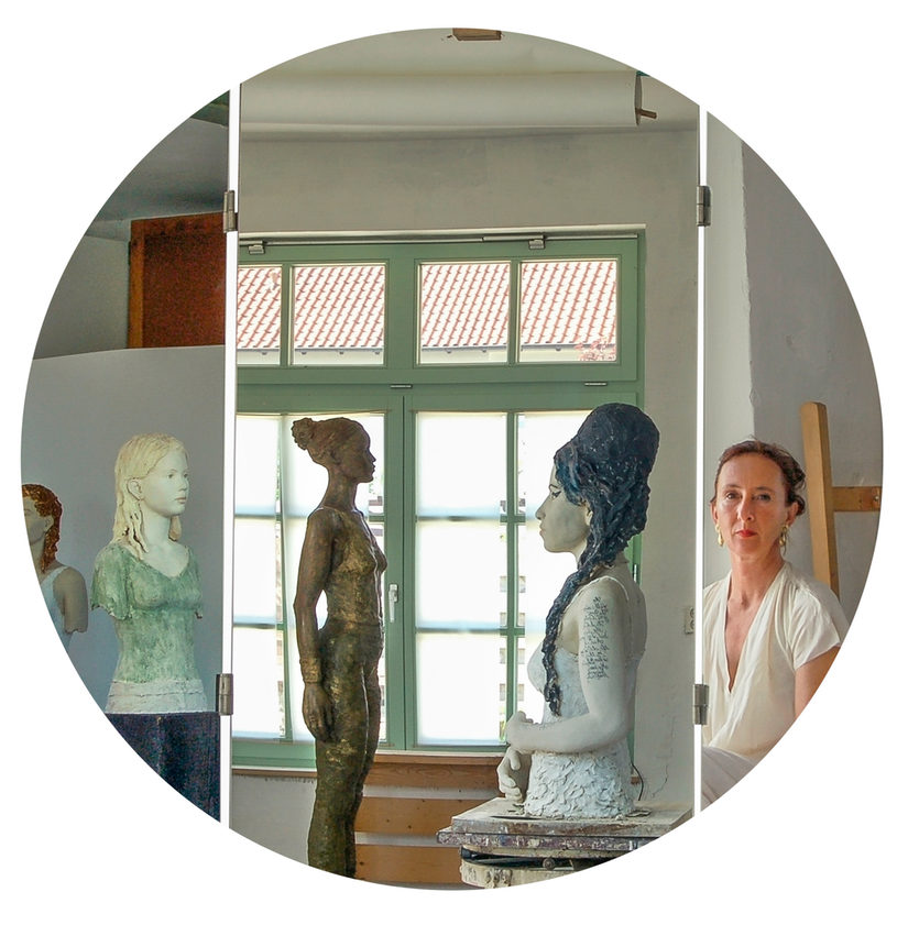 Portrait von Isolde Frepoli und ihren Skulpturen