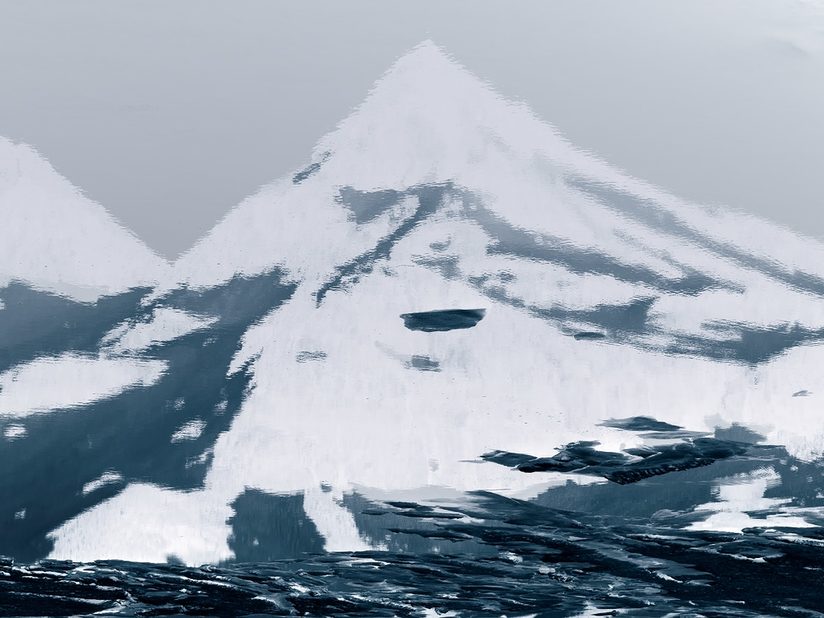 Malerei von einem Eisberg im Meer