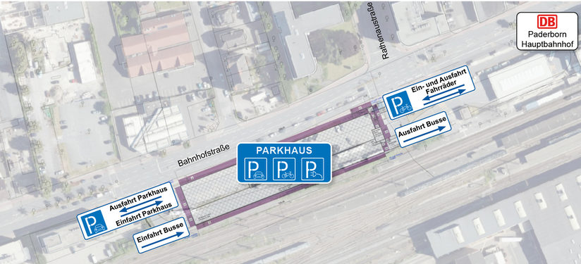 Lageplan des Parkhauses