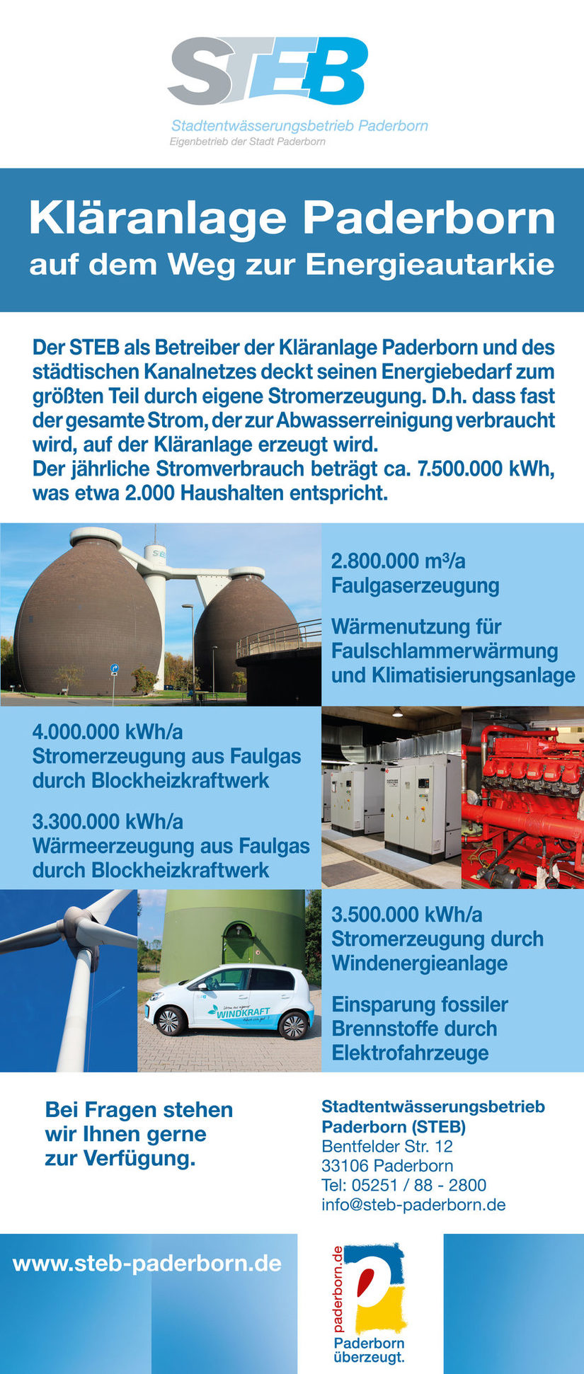 Schaubild "Kläranlage Paderborn - Auf dem Weg zur Energieautarkie"