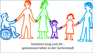 Logo der Initiative Jung und Alt- Gemeinsam leben in der Gartenstadt