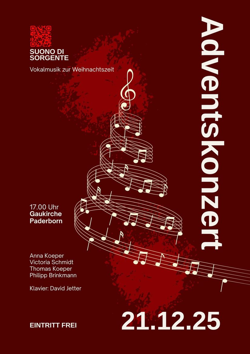 Adventskonzert des Paderborner Vokalquartetts „Suono di sorgente"
