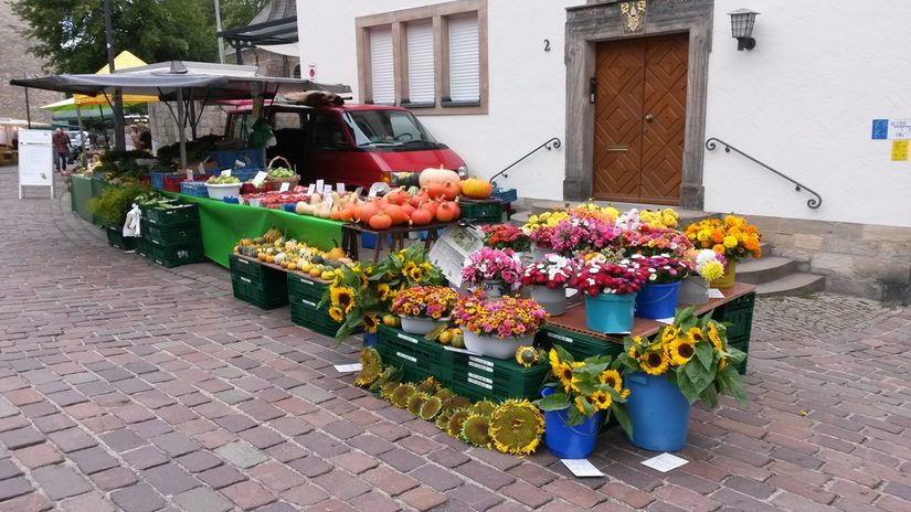 Marktstand Ramsel: Gemüse, Obst, Blumen