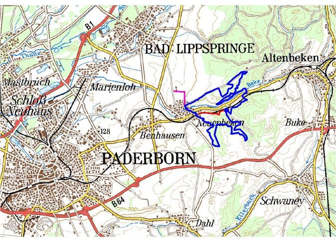 Lageskizze Paderborner Höhenweg
