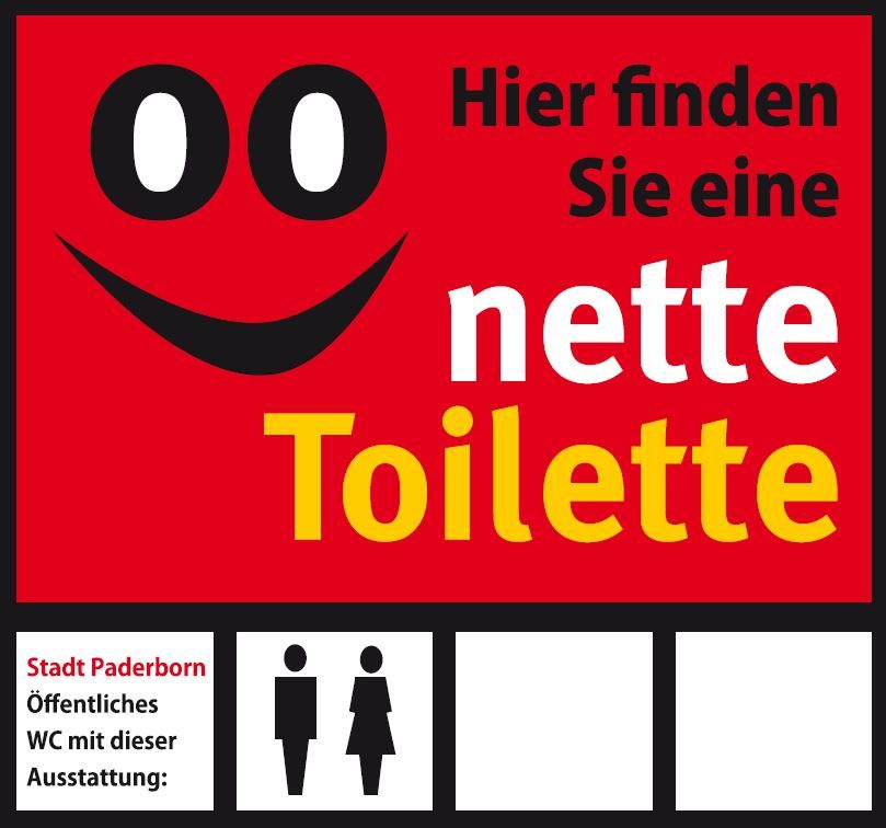 Aktion "Nette Toilette" - Aufkleber im Eingangsbereich der Teilnehmerbetriebe