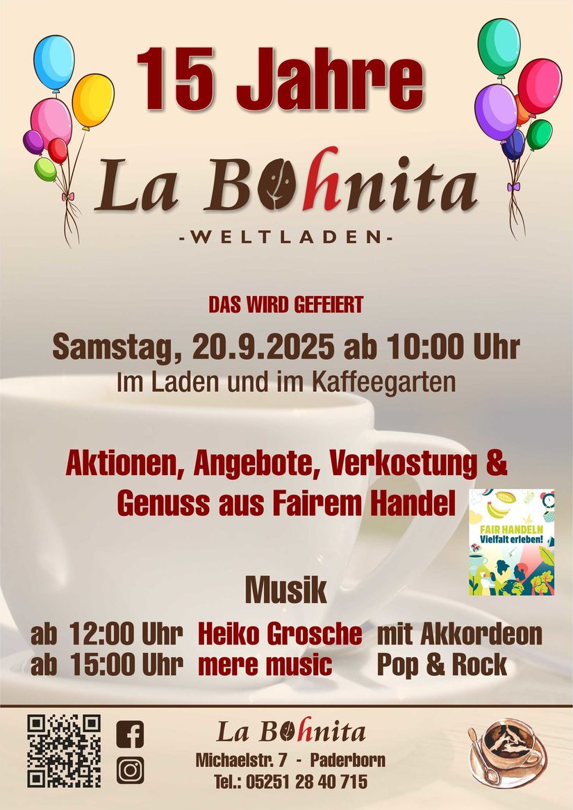 Einladung zum Jubiläumsfest des Weltladens