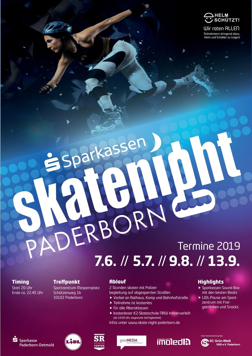 Plakat zur Skate Night Paderborn