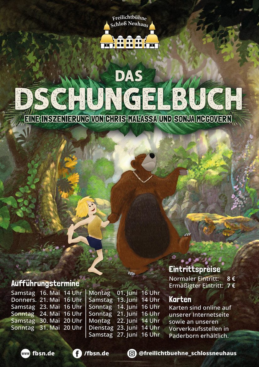 Plakat zu unserem diesjährigen Familienstück „Das Dschungelbuch“