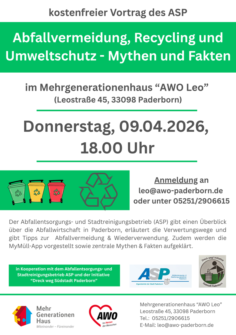 Abfallvermeidung, Recycling und Umweltschutz - Vortrag des ASP | Die ...