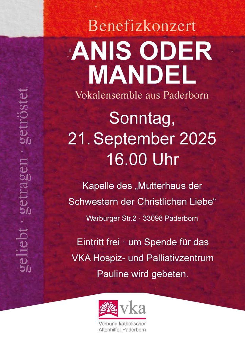 Einladungsflyer für Benefizkonzert Anis oder Mandel