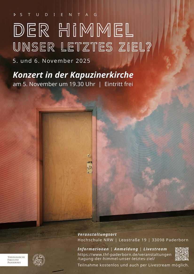 Prof. Dr. Christian Stoll, Lehrstuhl für Dogmatik und Dogmengeschichte, und Prof. Dr. Stephan Wahle, Lehrstuhl für Liturgiewissenschaft an der Theologischen Fakultät Paderborn, veranstalten in Kooperation mit dem Liborianum Paderborn einen Studientag zum Thema „Der Himmel – unser letztes Ziel?“ Die Veranstaltung begibt sich auf eine Spurensuche unseres letzten Zieles in Theologie und Kultur und präsentiert alte und neue Motive einer Theologie des Himmels. Sie richtet sich an ein theologisch interessiertes Publikum und ist kostenfrei.