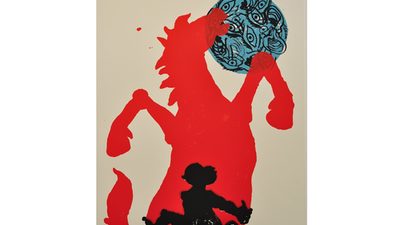 Jörg Immendorff: ohne Titel (China/Pferd/Auge)