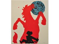 Jörg Immendorff: ohne Titel (China/Pferd/Auge), 2002