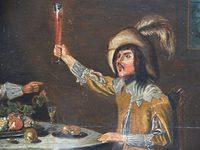 Hubert van Ravensteyn (1638 – 1691), Fröhliche Tischgesellschaft, Ausschnitt. Städtische Museen und Galerien Paderborn, Dauerleihgabe der Fürstenberg-Stiftung Eggeringhausen