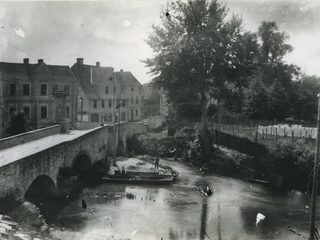 Altes Foto der lippe-Paderbrücke um 1900