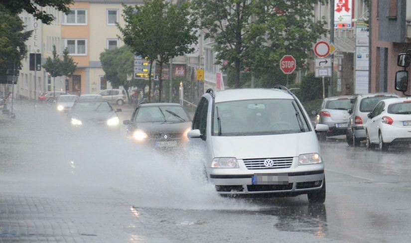 Starkregen mit Überflutung in Paderborn
