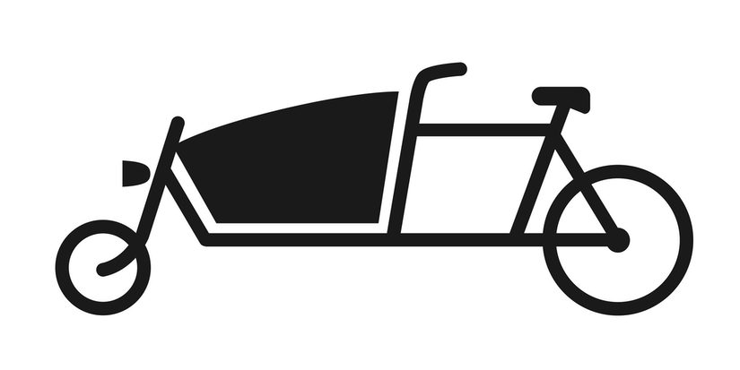 Piktogramm eines Lastenfahrrads