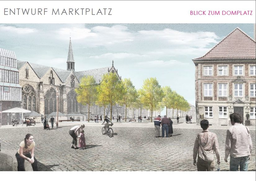 Entwurf Marktplatz Blick zum Domplatz
